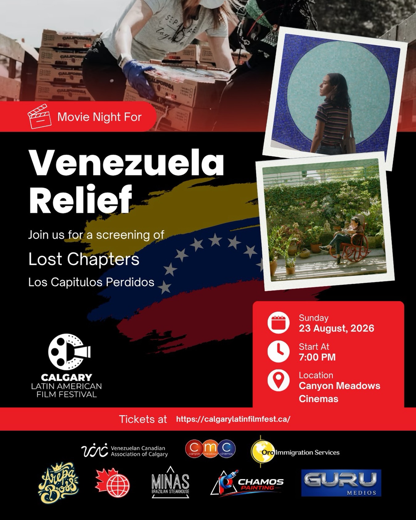 Venezuela Relief, Los Capítulos Perdidos, noche de cine por Venezuela